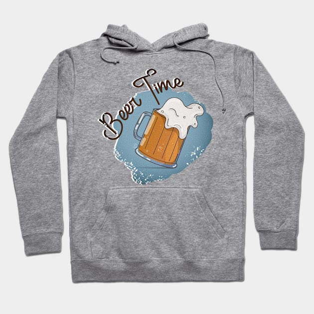 Beer Time Print Hoodie by Polikarp308